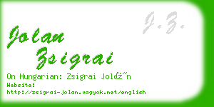 jolan zsigrai business card